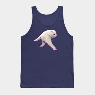 cursed white cat cryptid walking on two legs meme Tank Top